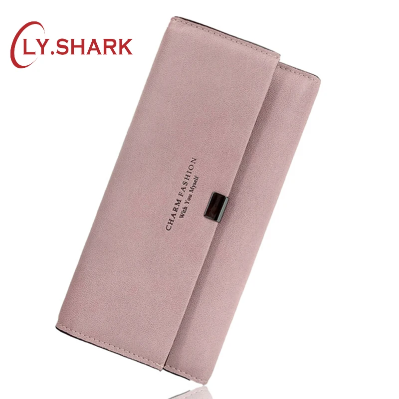 

LY.SHARK long leather wallet women wallets and purses Female small business credit card holder coin purse walet clutch money bag