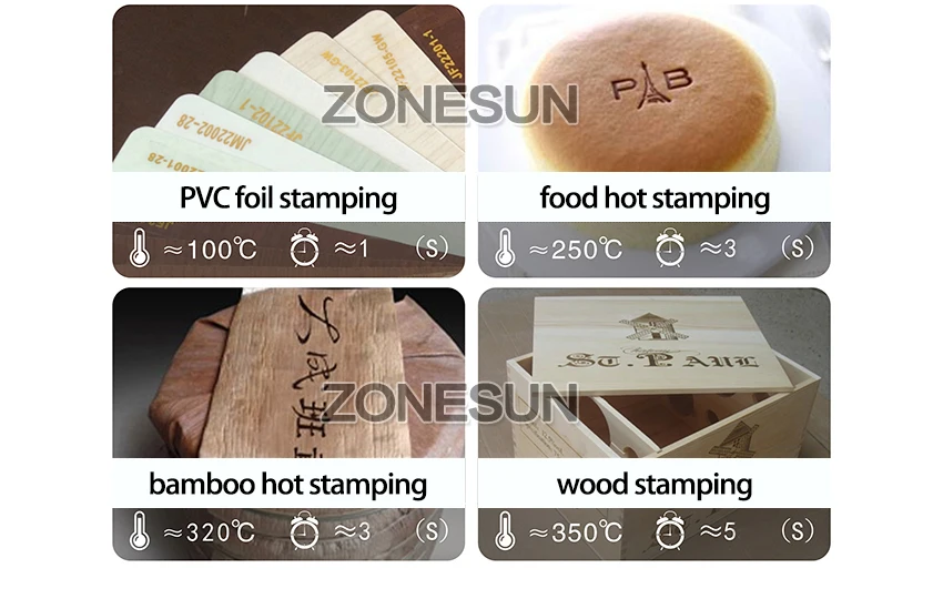 ZONESUN  Hot Foil Stamping Machine Manual Bronzing Machine With Working Table for PVC Card leather and paper Wallet bag