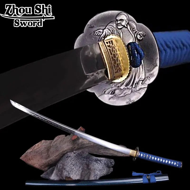Japanese Samurai katana Sword Handmade TCO Ancient Forging steel Covering soil Burned edge Blue scabbard Practical Sharp Sword
Japanese Samurai katana Sword Handmade TCO Ancient Forging steel Covering soil Burned edge Blue scabbard Practical Sharp Sword