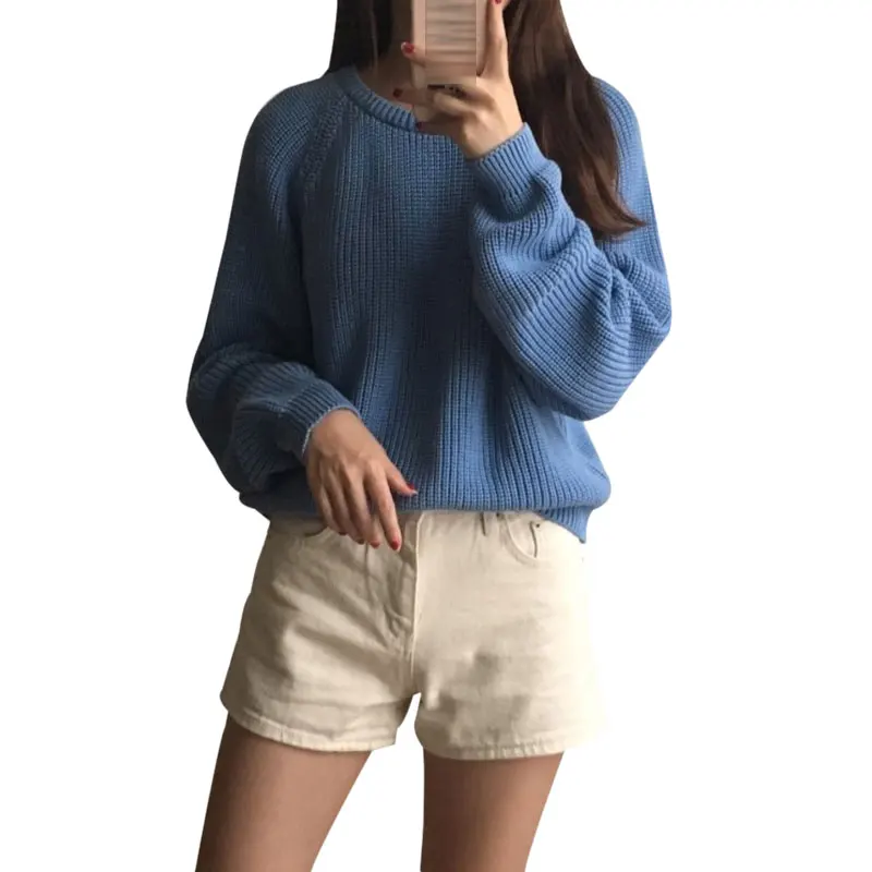 Korean Fashion Ladies Full Sleeve Women Knitting Autumn Sweater Solid O-Neck Pullover And Jumper Loose Knitted Sweater Hot Sale
Korean Fashion Ladies Full Sleeve Women Knitting Autumn Sweater Solid O-Neck Pullover And Jumper Loose Knitted Sweater Hot Sale