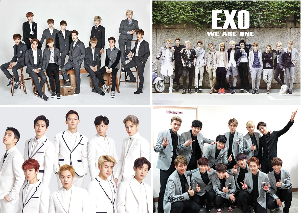 2 плаката EXO прозрачные наклейки на стену украшение для дома хорошее качество
