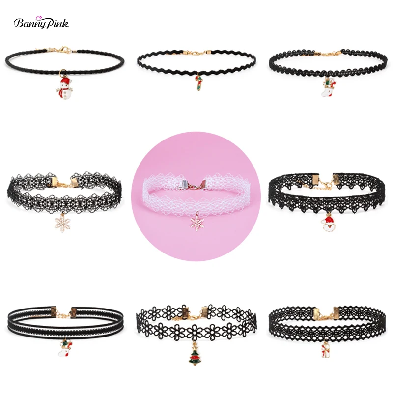 Cute Alloy Enamel Charms Choker Necklace Chunky Alloy Christmas Pendants Choker Collar Fashion Women Lace Choker Colliers Colar
Cute Alloy Enamel Charms Choker Necklace Chunky Alloy Christmas Pendants Choker Collar Fashion Women Lace Choker Colliers Colar