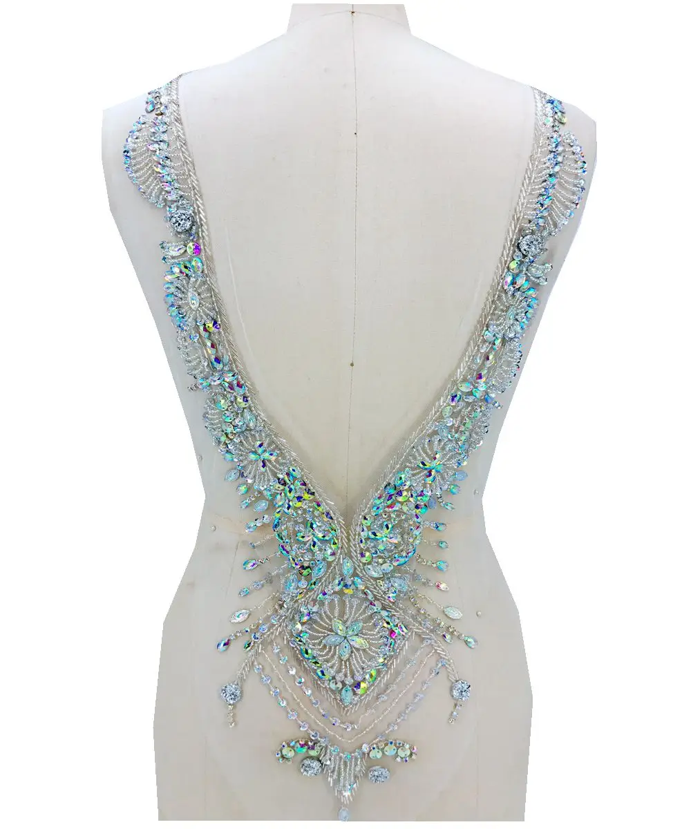 hand made clear AB colour sew on Rhinestones applique on mesh crystals patches 59*30cm DIY dress accessory
hand made clear AB colour sew on Rhinestones applique on mesh crystals patches 59*30cm DIY dress accessory