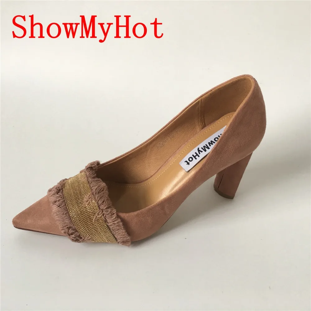 ShowMyHot Sexy High Heels Pointed Toe Women Gladiator Pumps Brand Designer Party Dress tassel Thick Heeled Shoes Women pumps
ShowMyHot Sexy High Heels Pointed Toe Women Gladiator Pumps Brand Designer Party Dress tassel Thick Heeled Shoes Women pumps