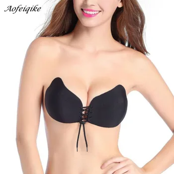 Aofeiqike Push up Seamless Silicone Strapless Fly Bras