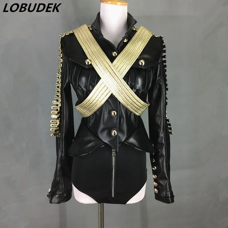 Black White PU Leather Rivet Jacket Shorts Set Women Singer Nightclub Concert Costume Punk Dance Team Jazz Modern Dance Outfits
Black White PU Leather Rivet Jacket Shorts Set Women Singer Nightclub Concert Costume Punk Dance Team Jazz Modern Dance Outfits