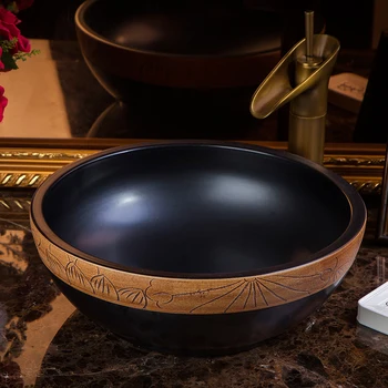 Europe Vintage Style Ceramic Art Basin Sinks Counter Top Bathroom Vessel Sinks black porcelain ceramic Wash Basin bathroom sink
Europe Vintage Style Ceramic Art Basin Sinks Counter Top Bathroom Vessel Sinks black porcelain ceramic Wash Basin bathroom sink