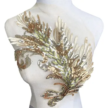 40CM Embroidery Gold Sequin Feather Sew On Patch Dreamy Mesh Lace Trims Wedding Appliques DIY Trimmings For Bridal Dress Jeans
40CM Embroidery Gold Sequin Feather Sew On Patch Dreamy Mesh Lace Trims Wedding Appliques DIY Trimmings For Bridal Dress Jeans