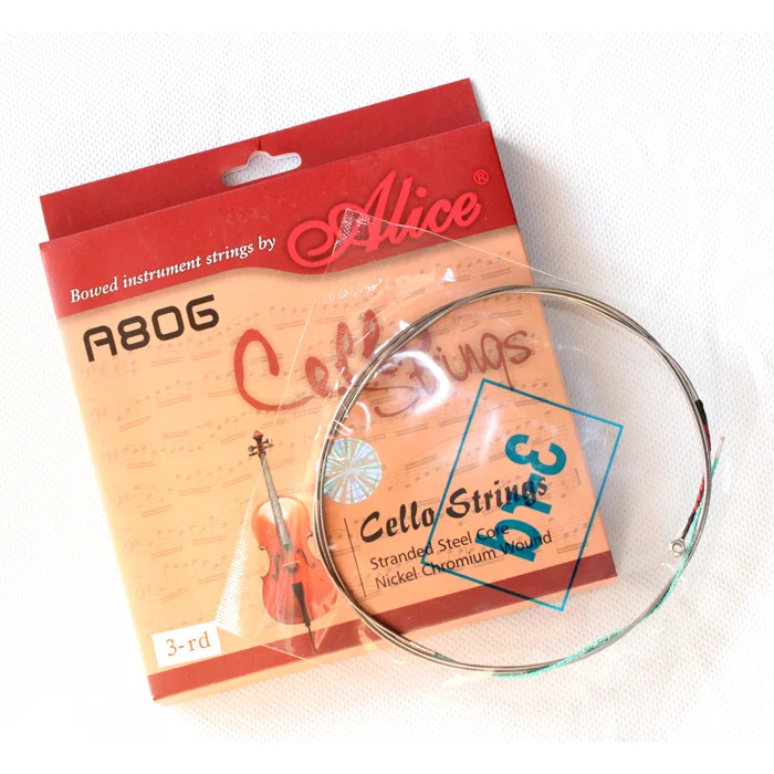 Alice a806 cello string single G-3 string senior steel wire nickel chromium wound
Alice a806 cello string single G-3 string senior steel wire nickel chromium wound