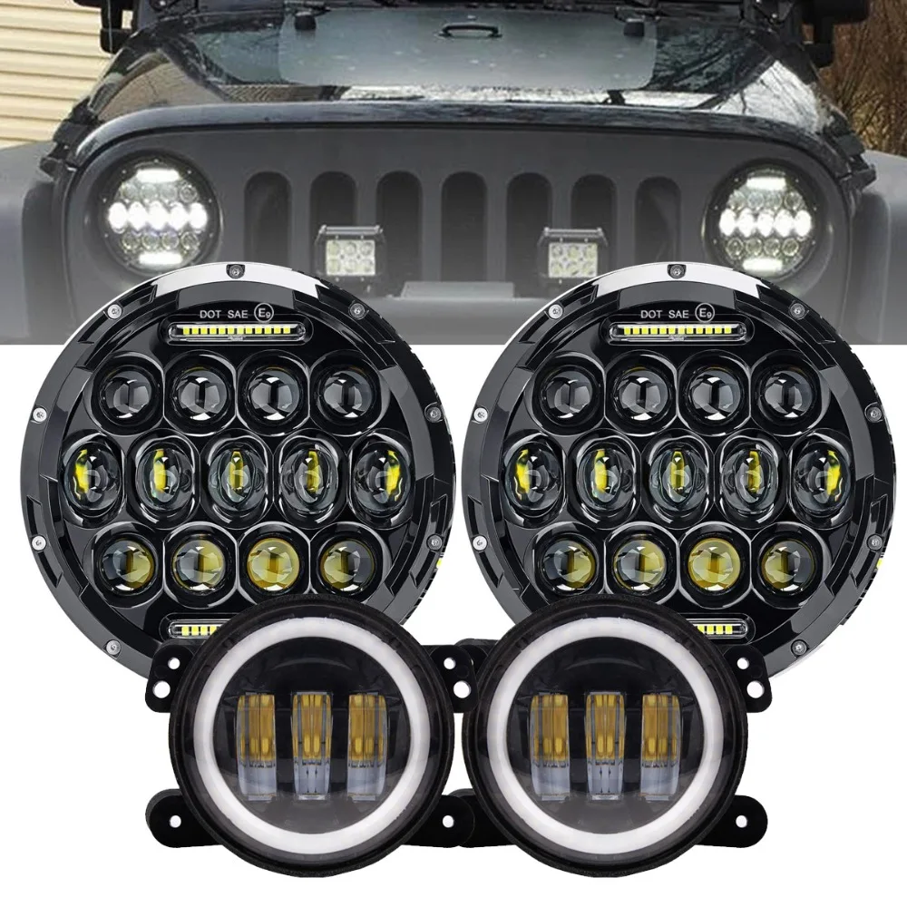 7INCH LED HEADLIGHT HI-LO BEAM / 4'' 30W FOG LIGHT HALO RING DRL AMBER TURN SIGNAL LAMP ASSEMBLY FOR JEEP WRANGLER JK TJ 07-16
7INCH LED HEADLIGHT HI-LO BEAM / 4'' 30W FOG LIGHT HALO RING DRL AMBER TURN SIGNAL LAMP ASSEMBLY FOR JEEP WRANGLER JK TJ 07-16
