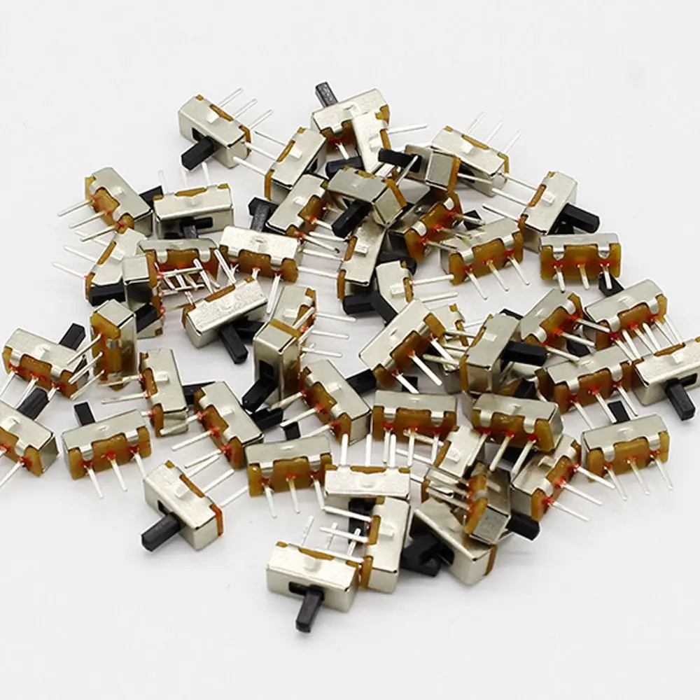 

DAYFULI 20pcs SS12D00G3 Toggle Switch 2 Position SPDT 1P2T 3 Pin PCB Panel Mini Vertical Slide Switch