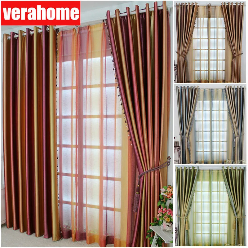 Фото Modern blackout fashion curtain for flat window living room bedroom Gradient tulle | Дом и сад