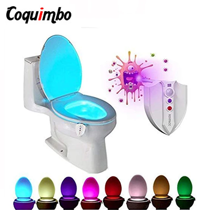 8 Colors LED Toilet Light Motion Sensor WC Light Night Lights Battery-Operated Toilet Bowl Light For Bathroom With UV Sterilizer
8 Colors LED Toilet Light Motion Sensor WC Light Night Lights Battery-Operated Toilet Bowl Light For Bathroom With UV Sterilizer