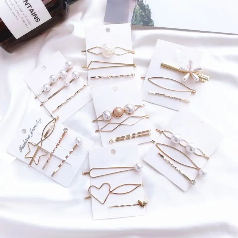 Minimalist Fashion Metallic Geometric Hairpins Women Girls Imitation Pearl Beaded Hair Clip Side Bangs Styling Barrette 3Pcs/Set
Minimalist Fashion Metallic Geometric Hairpins Women Girls Imitation Pearl Beaded Hair Clip Side Bangs Styling Barrette 3Pcs/Set