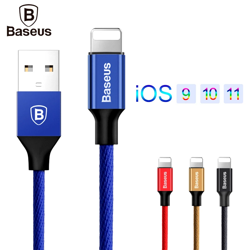 Image Baseus Lightning For iPhone Cable 2.0A Fast Data Sync Charger USB Cable For iPhone 6 6s i6 5 5s SE iPad 4 iPod Nano 6 IOS9 Cabo