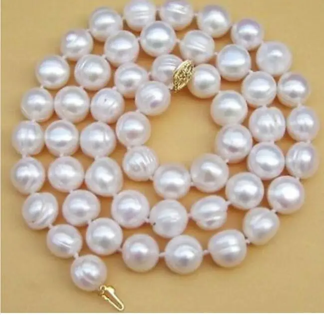 Real 10-11mm White Baroque Pearl Necklace 35" | Украшения и аксессуары