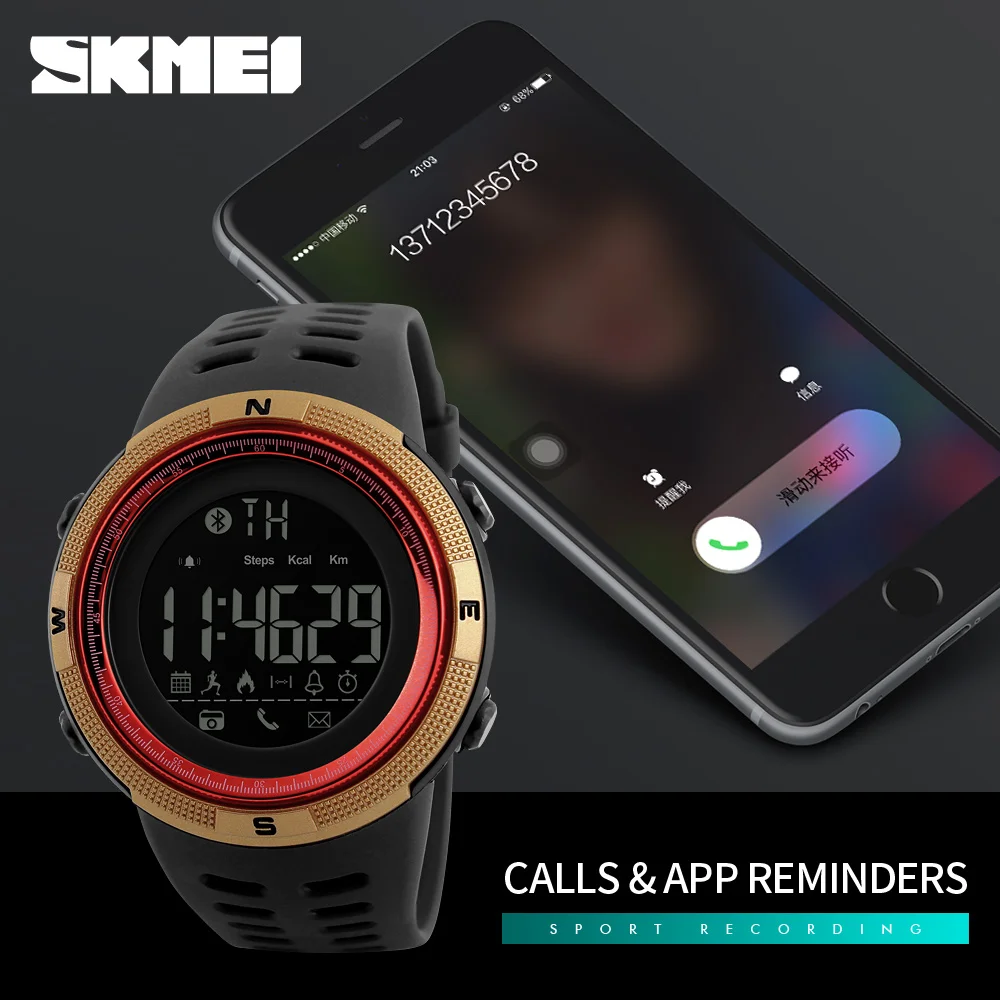 SKMEI Men Smart Watch Chrono Calories Pedometer Multi-Functions Sports Watches Reminder Digital Wristwatches Relogios 1250 Hot | Наручные