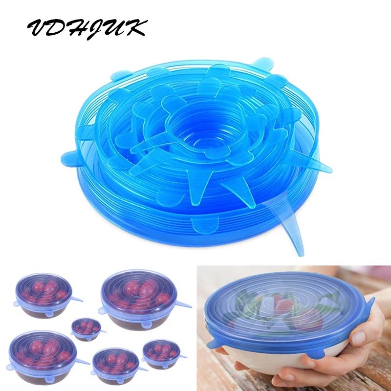 Drop shipping 6Pcs/ Set Reusable Universal Silicone Saran Wrap Cover Lids Food Bowl Pot Stretch Kitchen Vacuum Seal Bowls
Drop shipping 6Pcs/ Set Reusable Universal Silicone Saran Wrap Cover Lids Food Bowl Pot Stretch Kitchen Vacuum Seal Bowls