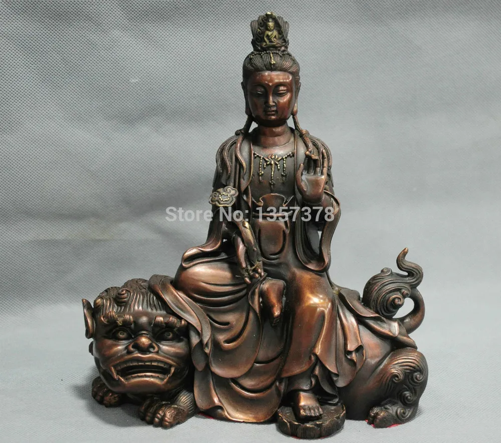 shitou 00729 10'' China Guanyin Kwan-yin Buddha Ride Foo Dog Ruyi Bronze Statue
shitou 00729 10'' China Guanyin Kwan-yin Buddha Ride Foo Dog Ruyi Bronze Statue