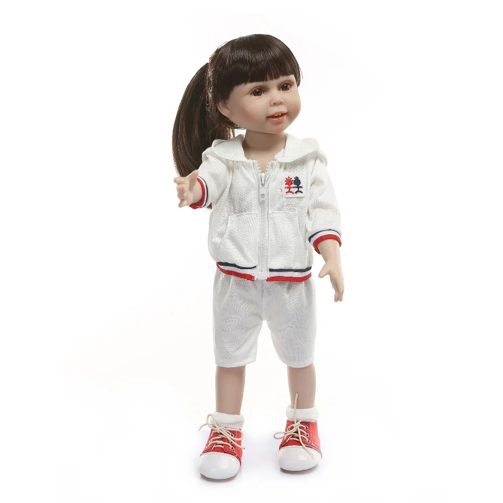 18 inch Full Vinyl American princess Doll 45cm bebes Reborn menina de silicone bonecas Toys Chilldren Birthday Gift
18 inch Full Vinyl American princess Doll 45cm bebes Reborn menina de silicone bonecas Toys Chilldren Birthday Gift