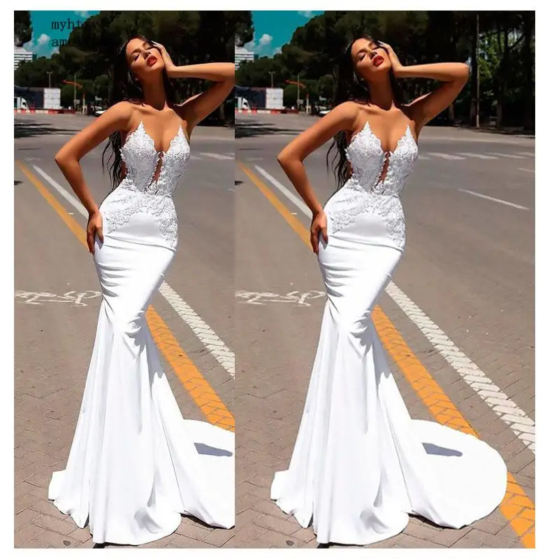sexy white mermaid dress