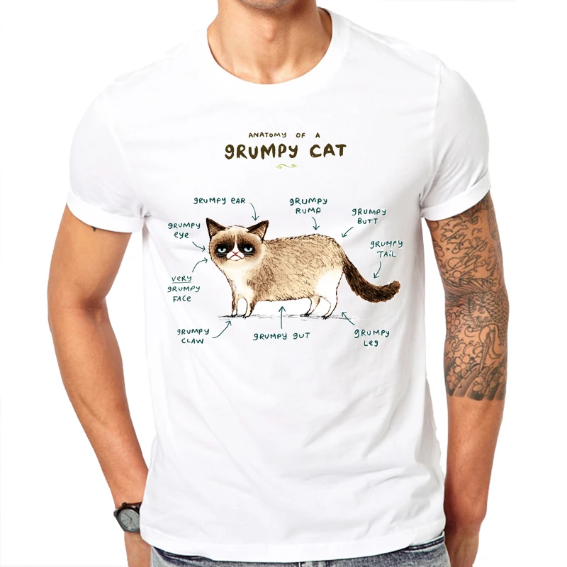 2019 New Fashion O-Neck Active Personalized Print Anatomy of a Grumpy Cat design white T Shirt Hip Hop Short Sleeve T Shirts Men
2019 New Fashion O-Neck Active Personalized Print Anatomy of a Grumpy Cat design white T Shirt Hip Hop Short Sleeve T Shirts Men