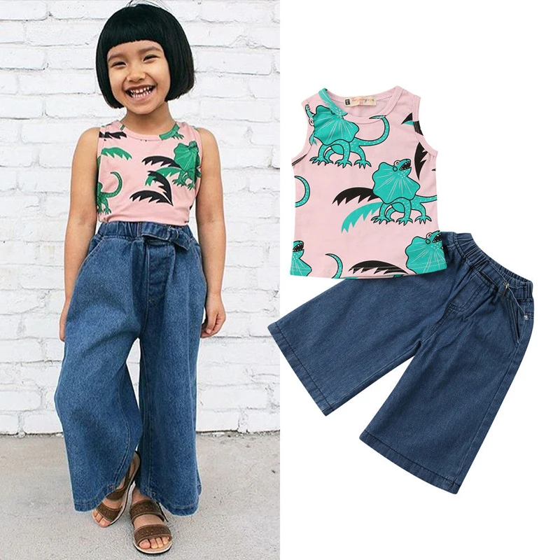 Toddler Baby Girls Summer Fashion 2PCS Sets Cartoon Animal Print Sleeveless Vest Tops Blue Denim Pants Outfit 1-6y
Toddler Baby Girls Summer Fashion 2PCS Sets Cartoon Animal Print Sleeveless Vest Tops Blue Denim Pants Outfit 1-6y