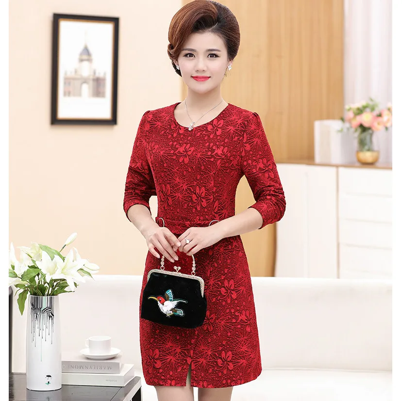long sleeve pencil dresses 2018 fall middle age mother work vestido fashion elegant plus size women red bottoming dress
long sleeve pencil dresses 2018 fall middle age mother work vestido fashion elegant plus size women red bottoming dress