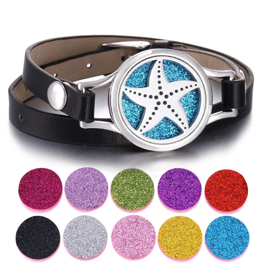 Aromatherapy Jewelry Essential Oil Diffuser Starfish Locket Leather Bracelet Magnet 316L Stainless Steel Perfume Aroma Bracelet
Aromatherapy Jewelry Essential Oil Diffuser Starfish Locket Leather Bracelet Magnet 316L Stainless Steel Perfume Aroma Bracelet