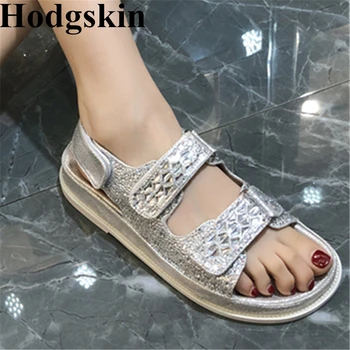 Glitter Rhinestone Platform Flat Woman Sandals Comfortable Soft Leather Hook Loop Female Sandals Beach Vacation Crystal Shoes
Glitter Rhinestone Platform Flat Woman Sandals Comfortable Soft Leather Hook Loop Female Sandals Beach Vacation Crystal Shoes