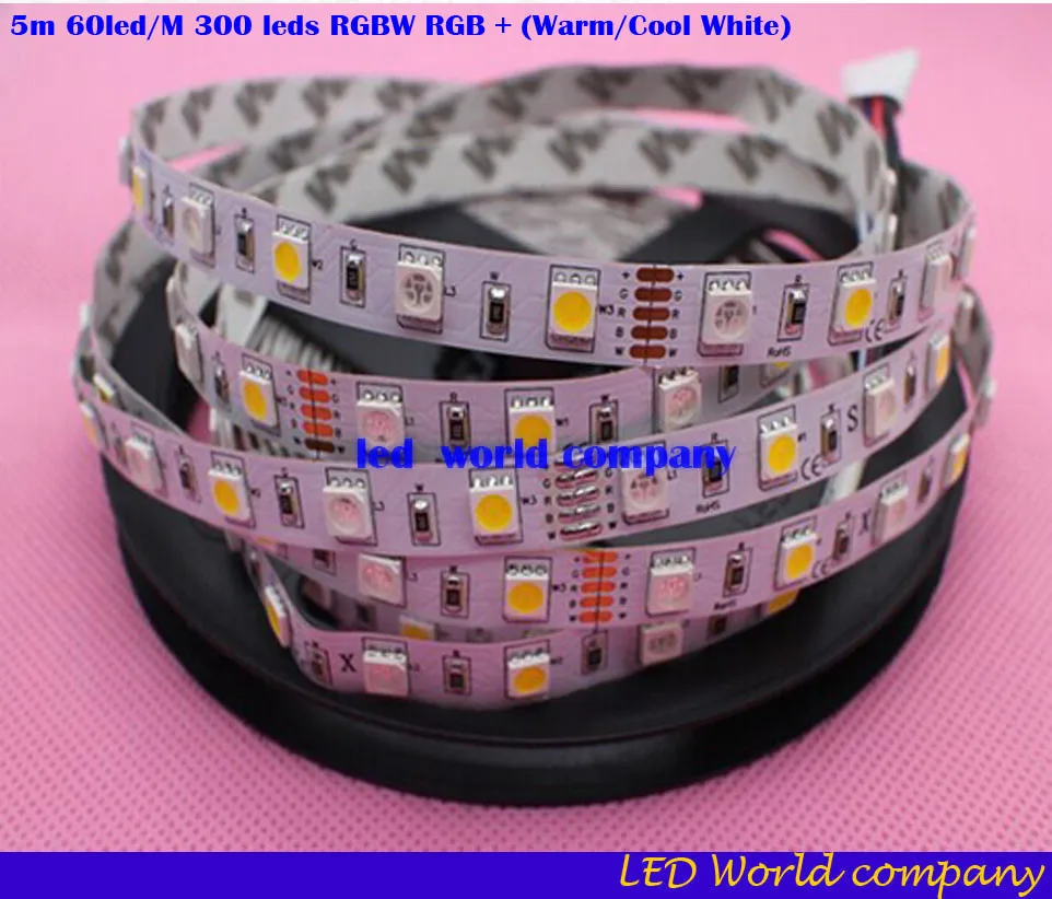 5m 60led/M 300 leds SMD 5050 Mixed Color RGBW RGB + (Warm/Cool White) RGBWW RGBCW LED Strip 5pin DC12V IP30/IP65/IP67
5m 60led/M 300 leds SMD 5050 Mixed Color RGBW RGB + (Warm/Cool White) RGBWW RGBCW LED Strip 5pin DC12V IP30/IP65/IP67