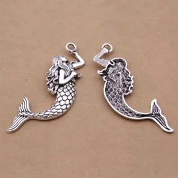 NCRHGL 10pcs/Lot DIY Antique Sliver Plated Jewelry Findings Mermaid Charm Pendants Jewelry Making Accessories 42x76mm Wholesale
NCRHGL 10pcs/Lot DIY Antique Sliver Plated Jewelry Findings Mermaid Charm Pendants Jewelry Making Accessories 42x76mm Wholesale