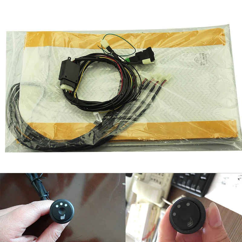 2pcs /1 seat 12V installed car heater round switch carbon fiber heated pads warmer for FAW-Volkswagen Jetta 4-speed | Автомобили и