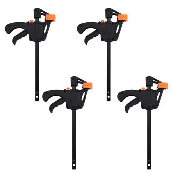 PQWN New Plastic F Clamps Set 4-Piece, 100mm 4 inch Bar F Clamps Clip Grip Quick Ratchet Release Woodworking DIY Hand Tool Kit
PQWN New Plastic F Clamps Set 4-Piece, 100mm 4 inch Bar F Clamps Clip Grip Quick Ratchet Release Woodworking DIY Hand Tool Kit