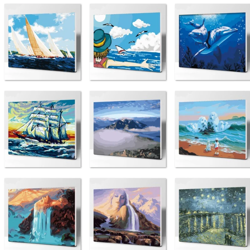 The ocean number Oil Painting Wall Pictures For Living Room Canvas seascape Digital painting No frame Home Decoration
The ocean number Oil Painting Wall Pictures For Living Room Canvas seascape Digital painting No frame Home Decoration