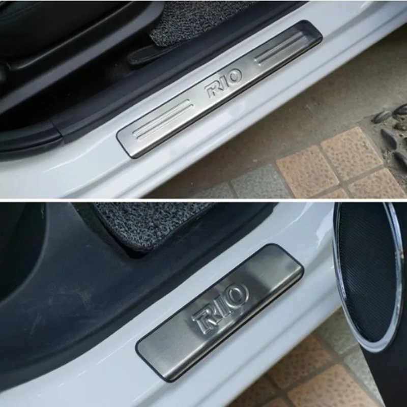 Kia RIO sedan hatchback 2011 2011 2012 2013 2014 2015 car modeling scratch-resistant threshold stainless steel car accessorie
Kia RIO sedan hatchback 2011 2011 2012 2013 2014 2015 car modeling scratch-resistant threshold stainless steel car accessorie