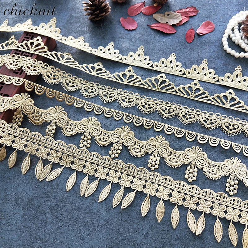 CHICKNIT Fashion DIY Crochet Embroidered Golden lace trim for Sewing Wedding Dress Accessories Tuxedo lace JB45
CHICKNIT Fashion DIY Crochet Embroidered Golden lace trim for Sewing Wedding Dress Accessories Tuxedo lace JB45