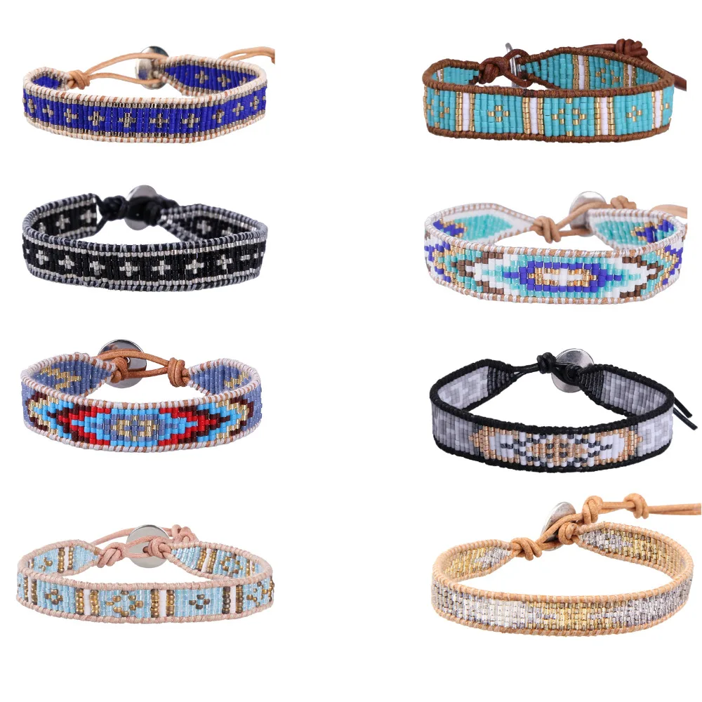 KELITCH Colorful Crystal Seed Beaded Bracelet Handmade Leather Wrap Bracelets Women Fashion Travel New Jewelry Bangle
KELITCH Colorful Crystal Seed Beaded Bracelet Handmade Leather Wrap Bracelets Women Fashion Travel New Jewelry Bangle