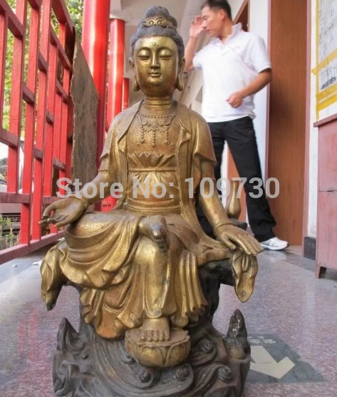 002912 24"China Temple Bronze Gilded fastdom Kwan-Yin Bodhisattva Buddha statue
002912 24"China Temple Bronze Gilded fastdom Kwan-Yin Bodhisattva Buddha statue