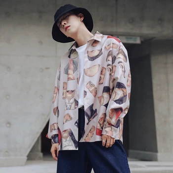 2019 Summer New Original Character Print Long-sleeved Korean Version Of The Wild Fashion Casual Shirt M-XL
2019 Summer New Original Character Print Long-sleeved Korean Version Of The Wild Fashion Casual Shirt M-XL