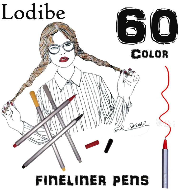 

Soucolor Fineliner Color Pen Set, Set of 60 Assorted Colors, 0.4mm Colored Fine Liner Sketch Drawing Pen, Porous Point Marker