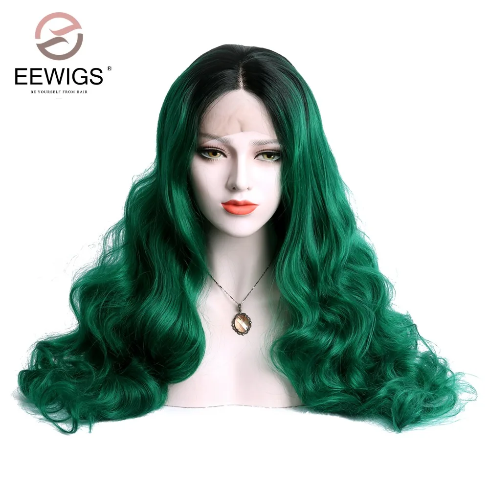 EEWIGS Lace Front Wig Drag Queen Natural Wave Black to Green Wig 2 Tone Color Glueless Synthetic Ombre Wigs For Black Women
EEWIGS Lace Front Wig Drag Queen Natural Wave Black to Green Wig 2 Tone Color Glueless Synthetic Ombre Wigs For Black Women
