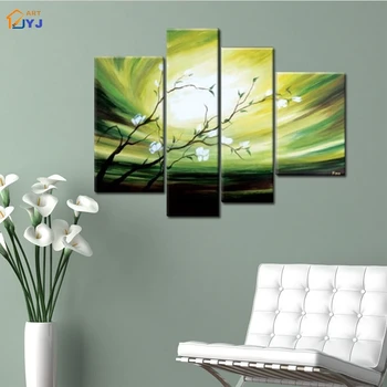 Unframed 4 Panels Modular Green Color Flower Picture Hand Painted Modern Abstract Oil Painting on Canvas Wall Art Gift JYJZ012
Unframed 4 Panels Modular Green Color Flower Picture Hand Painted Modern Abstract Oil Painting on Canvas Wall Art Gift JYJZ012