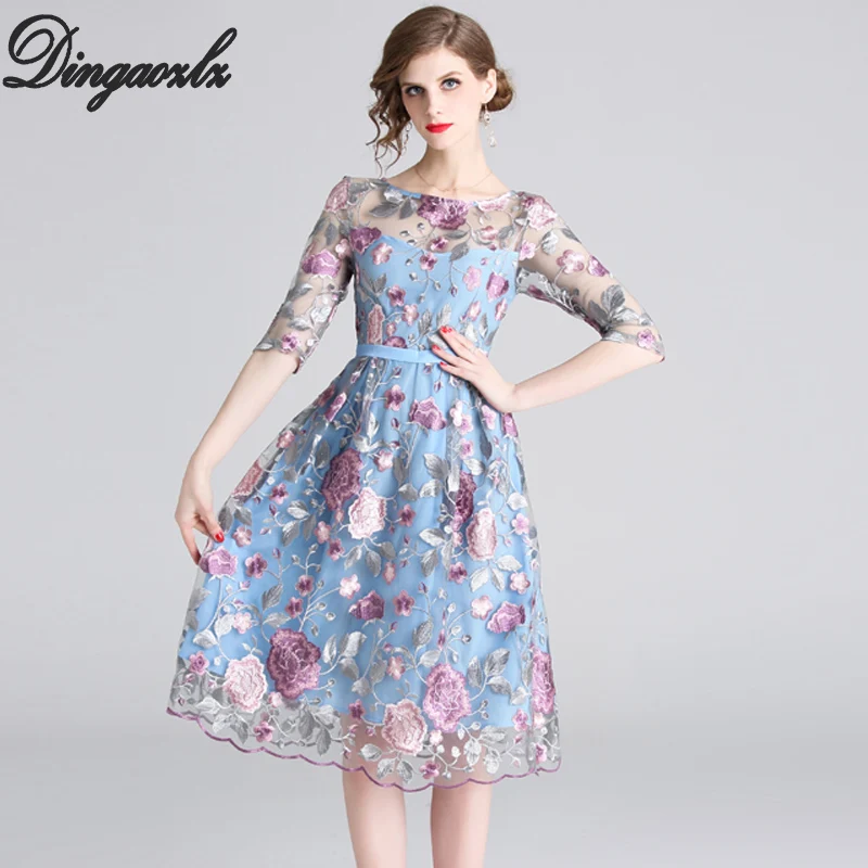 Dingaozlz 2019 New Fashion Women dress Mesh Embroidery Sexy Dress Elegant Summer lace dress Vestidos
Dingaozlz 2019 New Fashion Women dress Mesh Embroidery Sexy Dress Elegant Summer lace dress Vestidos