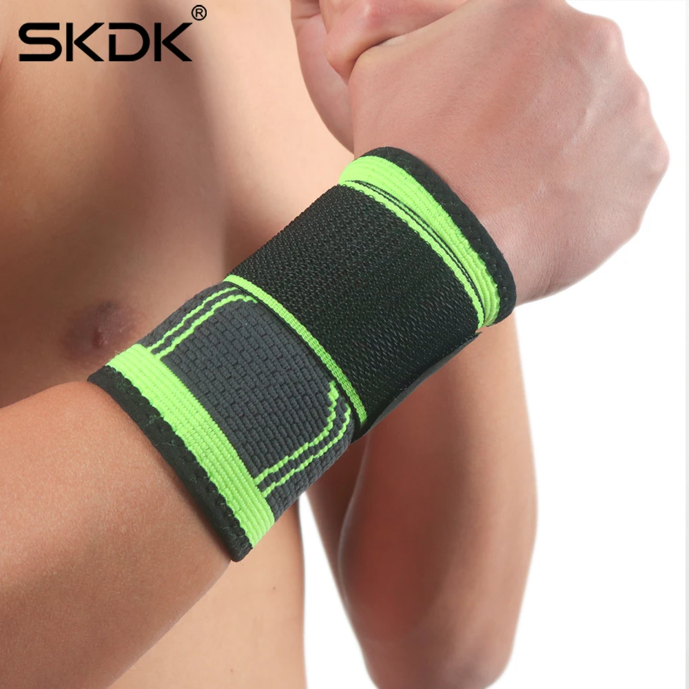 

SKDK 1PC 3D Pressurized Fitness WristBand Crossfit Gym Powerlifting Wrist Support Brace sleeve Bandage Hand Wraps