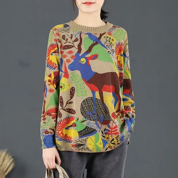 2020 Spring New knitted Sweater Women Pullover Tops Thin Print Long sleeve O-Neck Women Sweaters Loose Plus size Ladies Sweater
2020 Spring New knitted Sweater Women Pullover Tops Thin Print Long sleeve O-Neck Women Sweaters Loose Plus size Ladies Sweater
