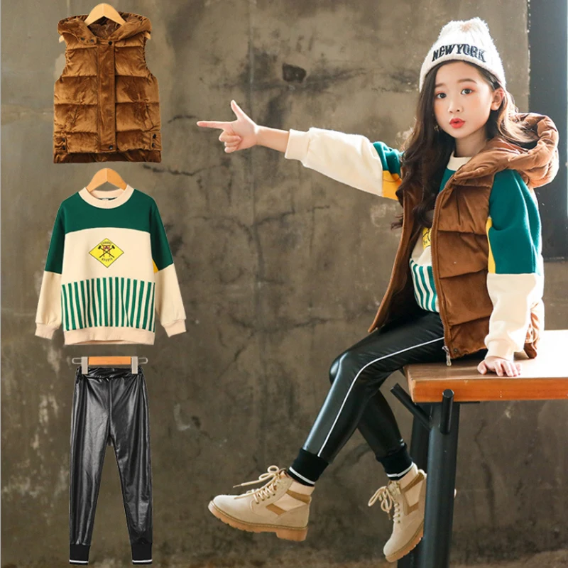 2018 New style Han edition dress children's wear Warm suit Fashion children's clothes Cotton vest keep warm Sweater Year 7-13
2018 New style Han edition dress children's wear Warm suit Fashion children's clothes Cotton vest keep warm Sweater Year 7-13