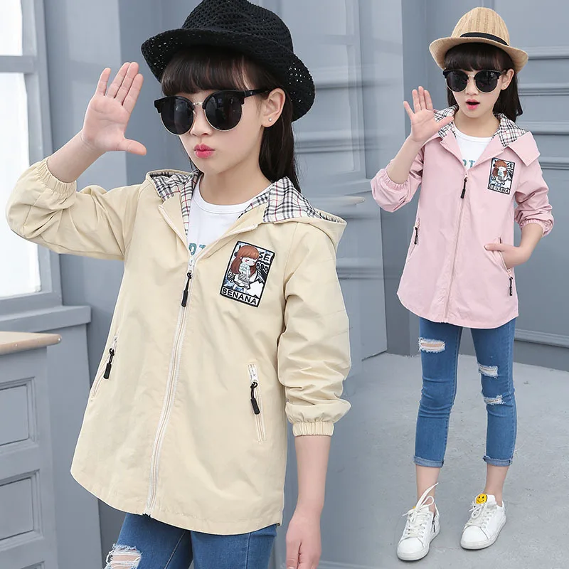 Children's Clothing, Spring Girl's Coats, 2018 New Cartoon Letters, Hooded Windbreaker, Children's 5 Year Old -12 Year Old Coat.
Children's Clothing, Spring Girl's Coats, 2018 New Cartoon Letters, Hooded Windbreaker, Children's 5 Year Old -12 Year Old Coat.