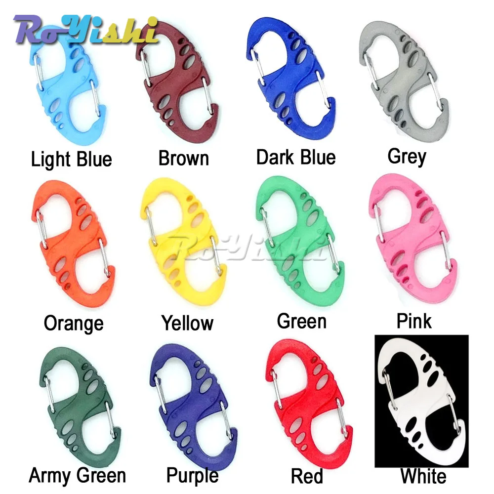 12pcs/pack Colorful Plastic S shape Carabiner Clips For Paracord Survival Bracelet/Keychain
12pcs/pack Colorful Plastic S shape Carabiner Clips For Paracord Survival Bracelet/Keychain