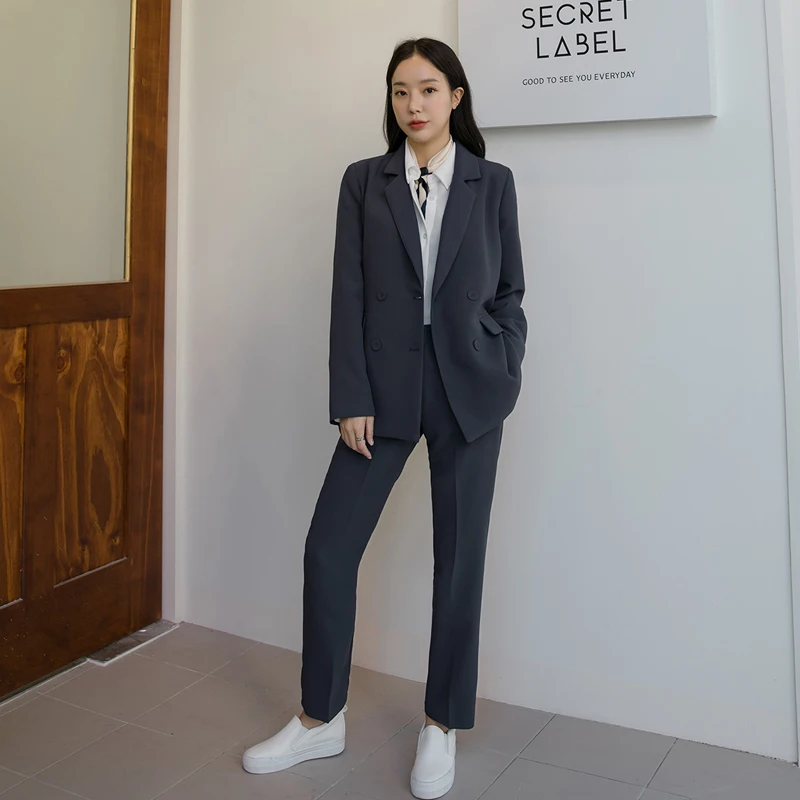 Women Blazer Suits Autumn Fashion Lady Office Suit Sets Korean Black Blazer + Pants Suit Plus Size Casual 2 Piece Business Sets
Women Blazer Suits Autumn Fashion Lady Office Suit Sets Korean Black Blazer + Pants Suit Plus Size Casual 2 Piece Business Sets